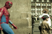 spiderman in the street