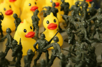Image of toy soldiers and rubber duckies